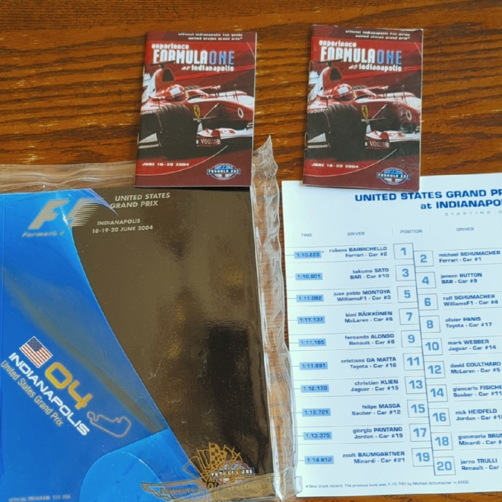 2004  Formula One Indianapolis Memorabilia Set